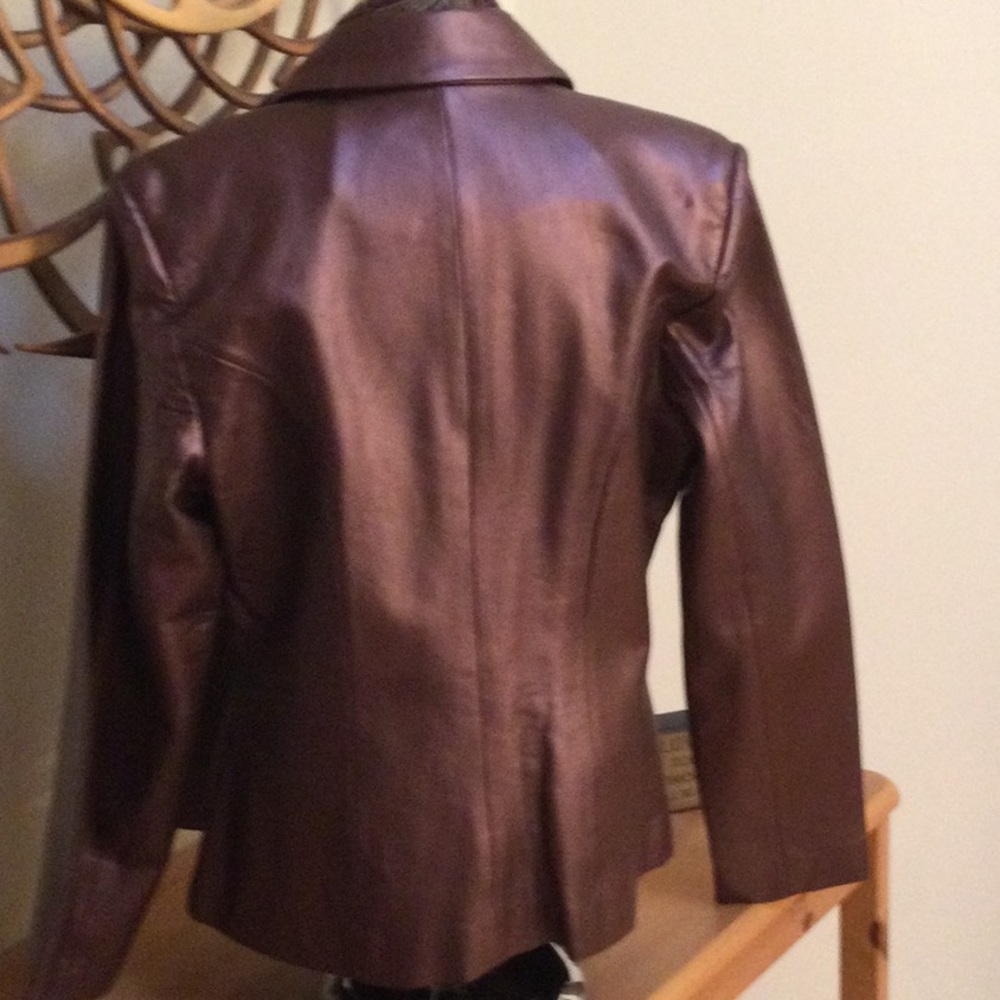 Vintage Margaret Godfrey Leather Blazer Jacket Sz 6 .. - Picture 3 of 6